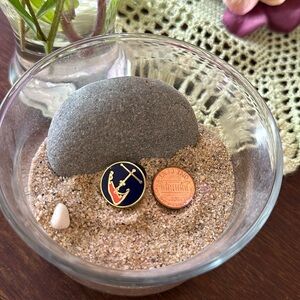 Nantucket Island Anchor,  lapel or hat pin, hard enamel